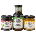 Makan Malaysia Chef Kit: jars of Sambal and Ginger & Garlic Paste with a bottle of Smokey Soya Sauce
